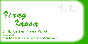 virag kapsa business card